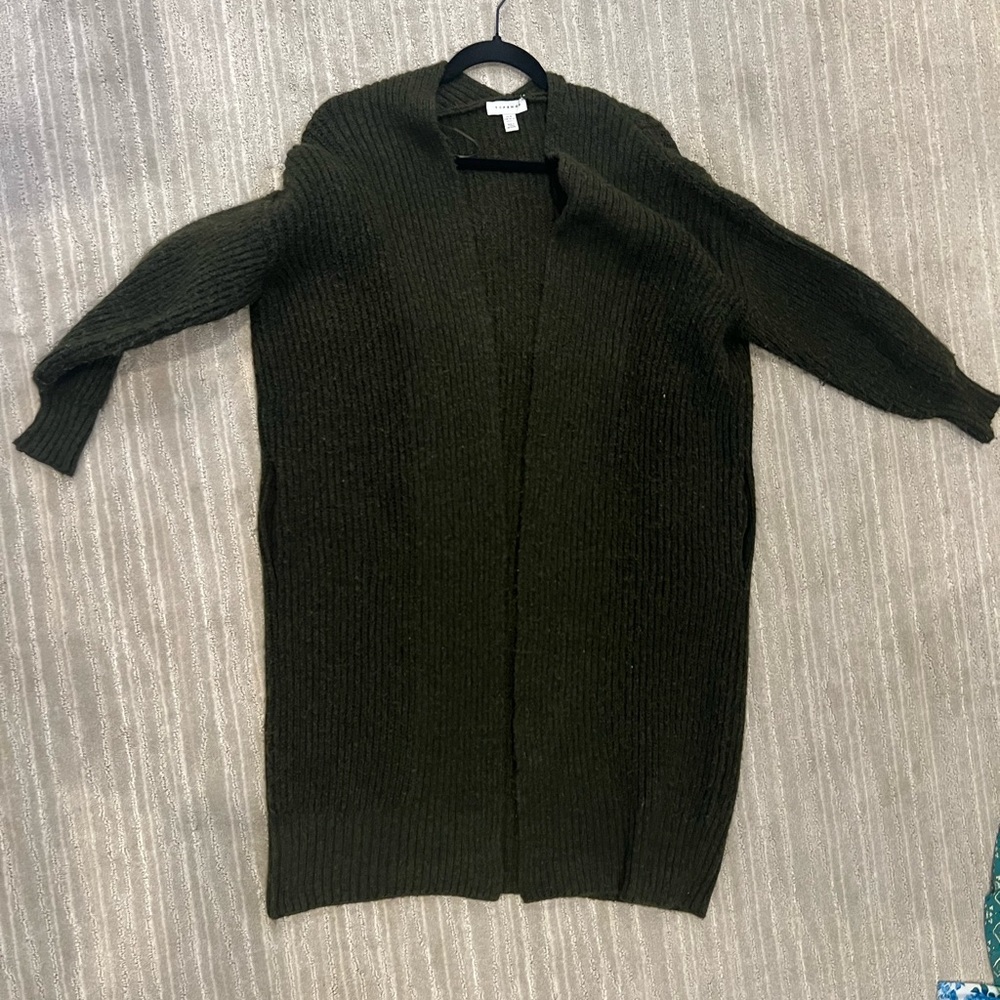 Topshop ribbed open front cardigan